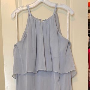 Flounced Crinkle Chiffon Sheath Bridesmaid Dress
